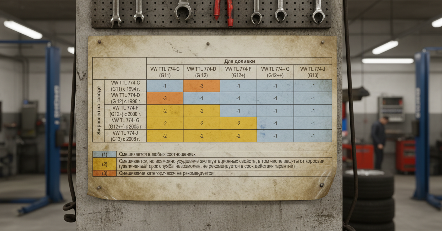 можно ли смешивать антифриз