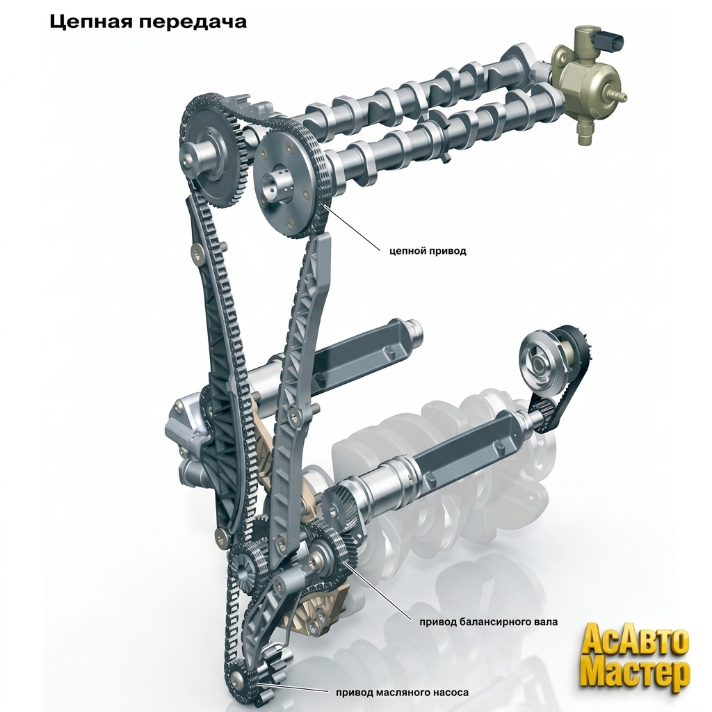 Замена цепи грм ауди