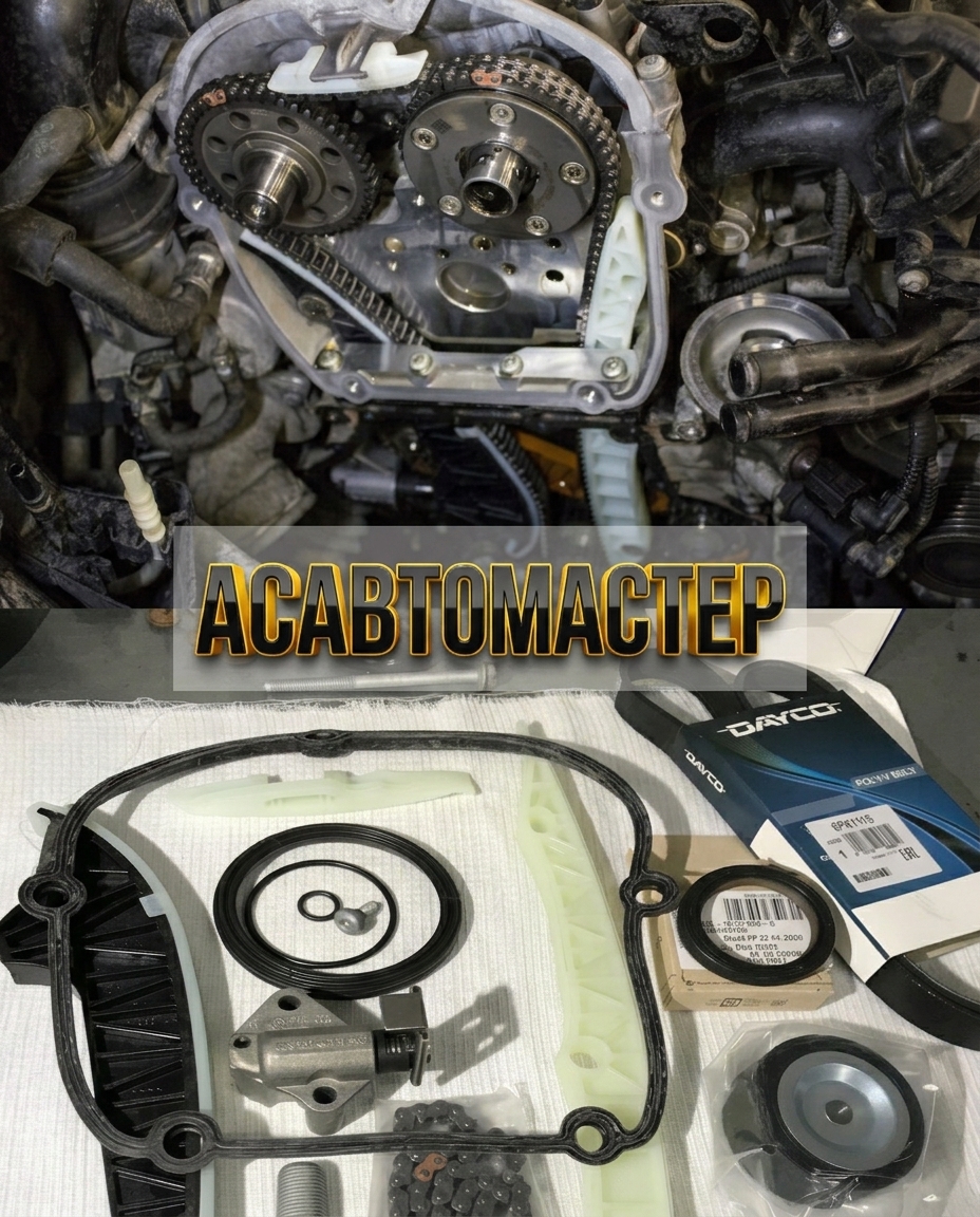 замена цепи Skoda Superb 1.8 TSI