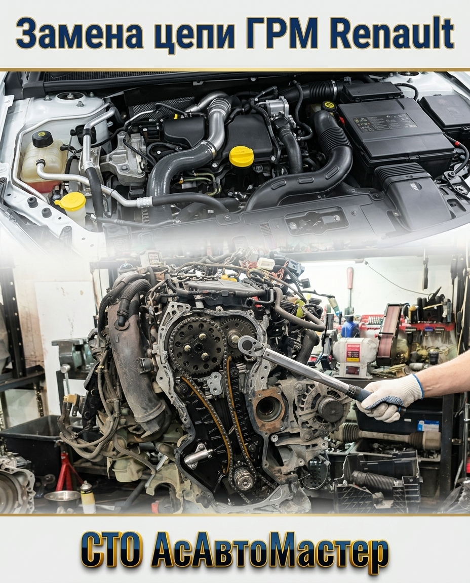 рено замена цепи ГРМ
