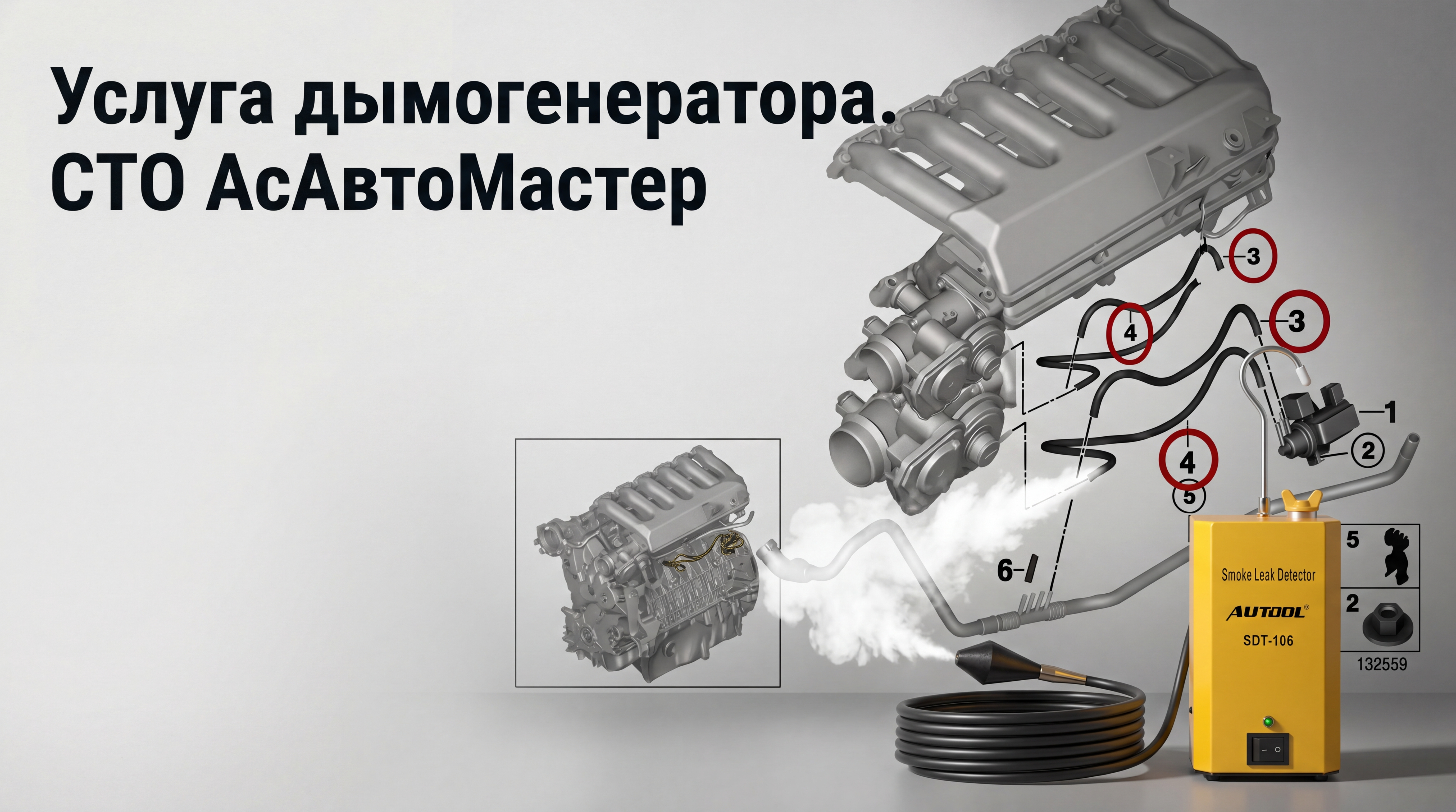 проверка автомобиля дымогенератором