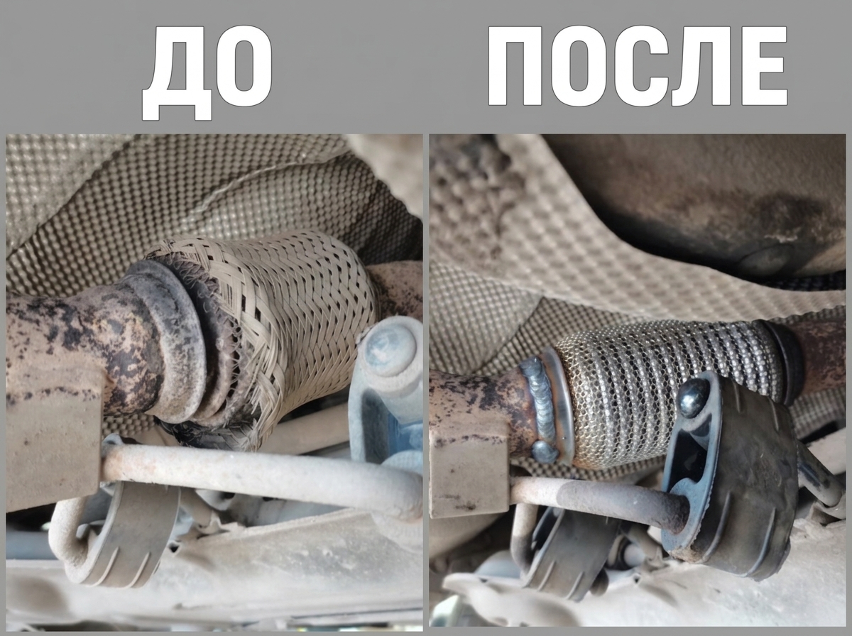 Замена гофры глушителя лада веста
